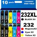 232XL Remanufactured for Epson 232XL Ink Cartridges 232 XL for XP-4200 XP-4205 Workforce WF-2930 WF-2950 Printer 10pack