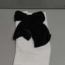 JKSVE 20 inch White Velvet Christmas Stocking, Large Decorative Bow Design, Holiday Party Decor for Fireplace Mantel Gifts,Black