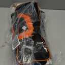 Pneumatic Grease Gun Kit 6000 PSI Heavy Duty 14 OZ Pistol Grip Grease Guns with 19" & 28" Spring Flex Hose,Quick Release Coupler,90 Degree Adapter,2 Needle Tips,2 Nozzles,2 Extension Tubes (Blue+Black)