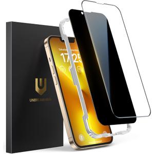 UNBREAKcable 2PCS Screen Protector for iPhone 13 Pro Max - 1 Privacy Tempered Glass+1 Clear Glass Double Shatterproof [Installation Frame] [9H Hardness] [Case Friendly] Anti-Scratch iPhone 6.7 inch