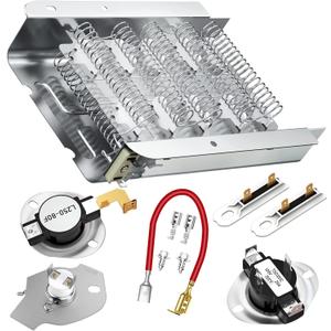2025 Upgraded 279838 W10724237 Dryer Heating Element kit fit for Whirlpool Maytag Kenmore Amana Roper Dryer Thermostat Thermal Fuse 3403585 Ned4655ew1 Wed4815ew1 Medc215ew1-AMI PARTS