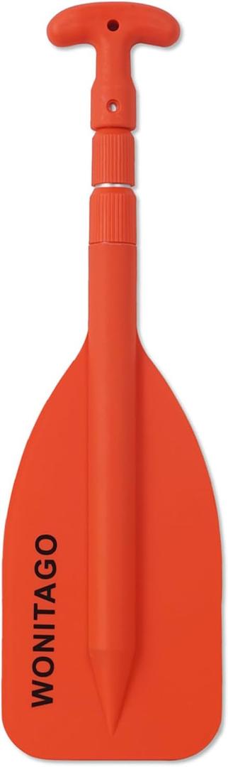 Telescoping Emergency Kayak Paddle Floating Aluminum Paddle with Plastic Blades for Kayak, Canoe, Boat, 53cm-106cm/21-43 Collapsible, Orange
