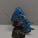 Bedside Table Lamp LED Tiffany Blue Fairy Butterfly Nightstand Table Lamps Stained Glass Shade ON Off Switch Home Office Desk Lamp Night Light Girl Grandma Mothers Day Gifts W/Gift Box