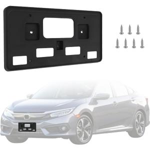 Front License Plate Bracket Compatible with 2016 2017 2018 Honda Civic Coupe/Sedan, Front Bumper License Plate Holder Mounting Frame, Replacement for 71145-TBA-A00 HO1068123