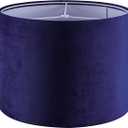 GO&SO Black Velvet Lamp Shades Set of 1 Large Drum Lampshades -16" Top x 16" Bottom x 10" High(Spider) Traditional Fabric Lamp Shade for Table Lamps - Replacement Lampshade - Assembly Required1