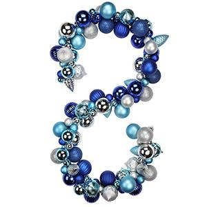 6 FEET Christmas Ball Garland Ornaments Shatterproof Xmas Hanging Balls Decorations for Home Indoor Outdoor Mantel Holiday Party Wedding Tree - Dark Blue & Light Blue & Silver