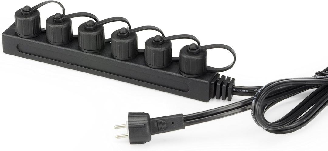 Aquascape 84022 12 Volt with Quick Connects 6-Way Lighting Splitter Black