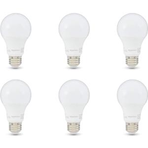 60W Equivalent, Daylight White, Non-Dimmable, Energy Efficient, 10,000 Hour Lifetime, A19 LED Light Bulbs, 6-Pack