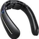 SWEETFULL Neck Fan, 3 Turbo Portable Fans with Neck Support, 4 Speed & LED Display, 5200mAh Rechargeable Personal Fan, Hand-Free Wearable Bladeless Cooler, Gift for Travel Birthday, Men, Women (Black)