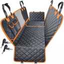 M/P Dog car seat Cover for Pets 100% Waterproof Seat Cover Hammock with Mesh Window 600 D Heavy Duty Scratch Proof Nonslip Durable Soft Back seat Cover for Cars Trucks and SUVs seat Covers