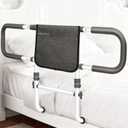 Agrish Bed Rails for Elderly Adults Safety, Adjustable Extended Bed Rails for Seniors with Pouch - 400lbs ASTM Approved Bed Side Rails, Fit for Elderly, Disabled, Pregnant (Large)