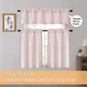 OWENIE Blush Pink Cafe Curtains 36 Inch Length 2 Panels Set, Light Filtering Textured Short Kitchen Curtains Over Sink, Small Window Curtain Tier for Cabinet Bathroom RV Camper Basement, 30"W by 36"L