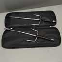 Octagon Metal Martial Arts Sai Multi SizeBlack and Silver (Silver, 19"&Case)