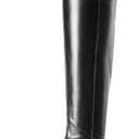 DREAM PAIRS Women's Platform Over The Knee Boots Lug Sole Round Toe Thigh High Long Chunky Block Heels Fall Boots (6, Black-pu)