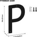 10 Inch House Numbers and Metal Letters for Outdoor Signs, House Numbers for Outside, Aluminum Address Letters and Numbers for Door, Mailbox, Garden, Perfect for Home or Office (Letter P)