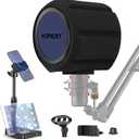Microphone Windscreen Pop Filter with Gift Mic Stand&Phone Holder,Recording ShieldMic Isolation Ball Sound-Absorbing Foam Windscreen for Large Mic, Studio Equipment Indoor & Outdoor Recording