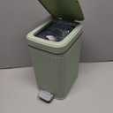 rejomiik Small Bathroom Garbage Can with Lid Slim Soft Close Garbage Can Step Wastebasket Container Garbage Bin for Office Bedroom Kitchen Living Room (1.9 Gallon Light Green)