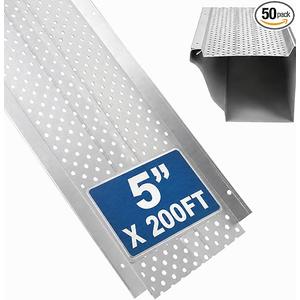 Elecoman Gutter Guard,5" Aluminum Leaf Filter Gutter Cover,50 PCS Total Length 200FT,Raptor Gutter Guards,Easy DIY Leaf Guards for Gutters Fits Any Roof or Gutter Type