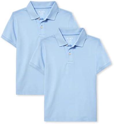 The Children's Place Boys' Short Sleeve Pique Polo, 2 Pack, Blue, XXL
