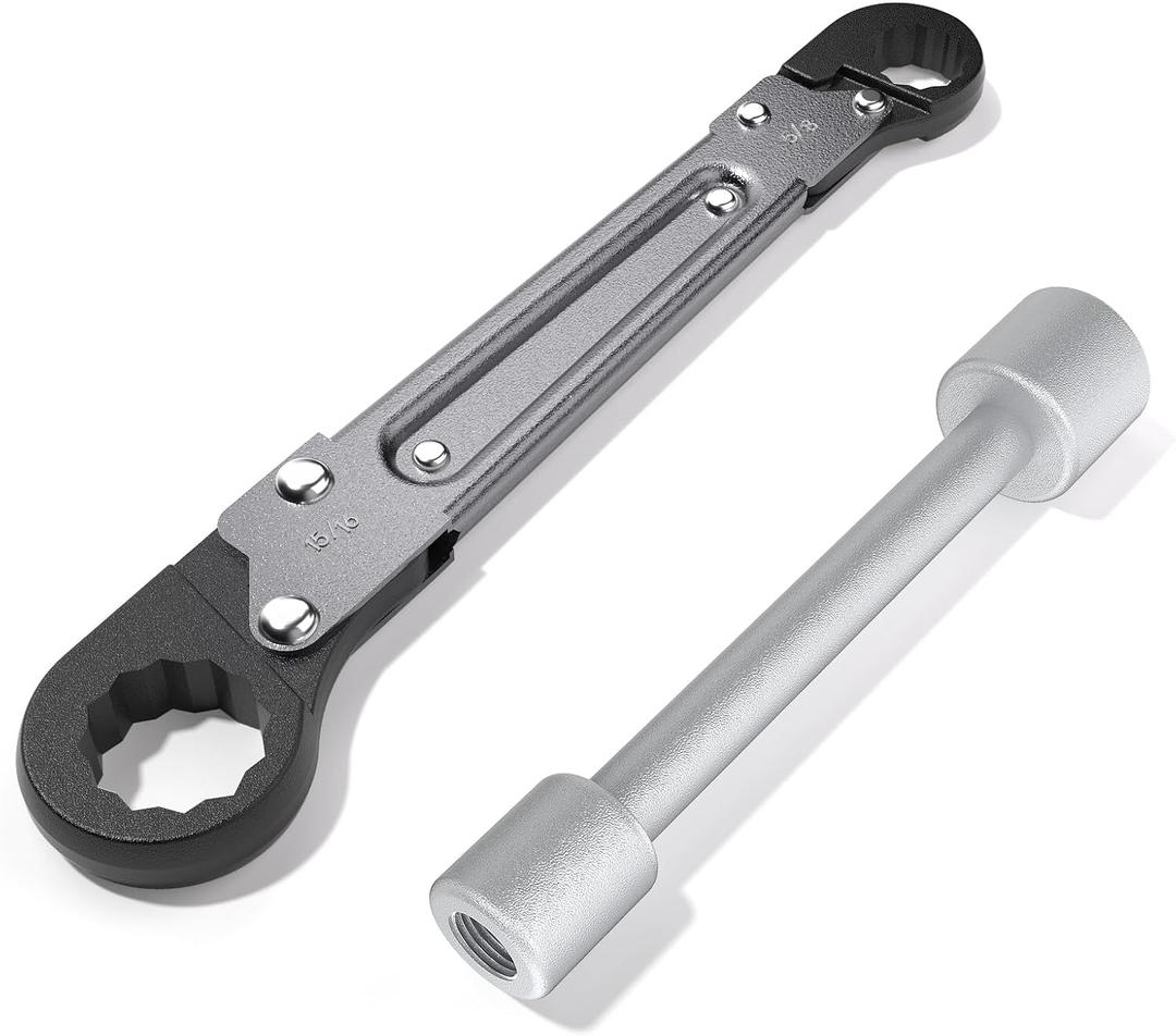 Plumbing Tools, Angle Stop Wrench Kit, Fits 15/16" & 5/8" Nuts in Tight Spaces, Installs/Removes 3/8" & 1/2" MPT Compression Fittings, Makes Plumbing Jobs Easier and Quicker (Plumbing Tools Kit)