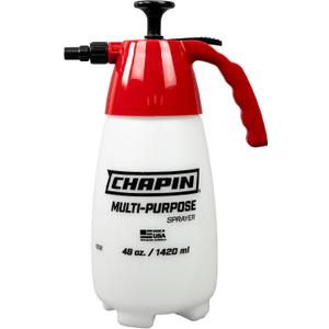 Chapin 1002 Handheld Pump Sprayer, 48oz, MultiPurpose, Lawn & Garden, Translucent Poly Tank, WideMouth Opening, Adjustable Cone Nozzle & AntiClog Filter for Weed, Fertilizer & Pest Applications