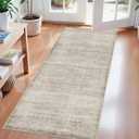 Washable 2x4 Abstract Kitchen Rug: Neutral Easy-Clean Soft Cozy Carpet Non-Slip Water-Resistant Floor Mat for Entryway Bedroom Bathroom Perfect for High-Traffic Areas with Pets(Beige/Ivory,2x4)