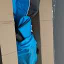 G4Free Low Sling Folding Beach Camping Chairs Compact Concert Lumbar Back Support with Carry Bag Blue