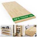 5FT Butcher Block Countertop Birch Solid Wood - 60" x 25" Table Top Butcher Block Cutting Board for Kitchen Island Living Dining Table Office Desk Workbench laundry Countertop Unfinished 1.5" Th