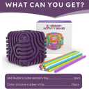 Sensory Activity Board:Sensory Activity Cube Silicone Fingertip Toys, for Kids & Adults Silence, No Confusion, Calm for Anxiety, ADHD & Autism |Portable 21 Strings |3 Years+(Purple)