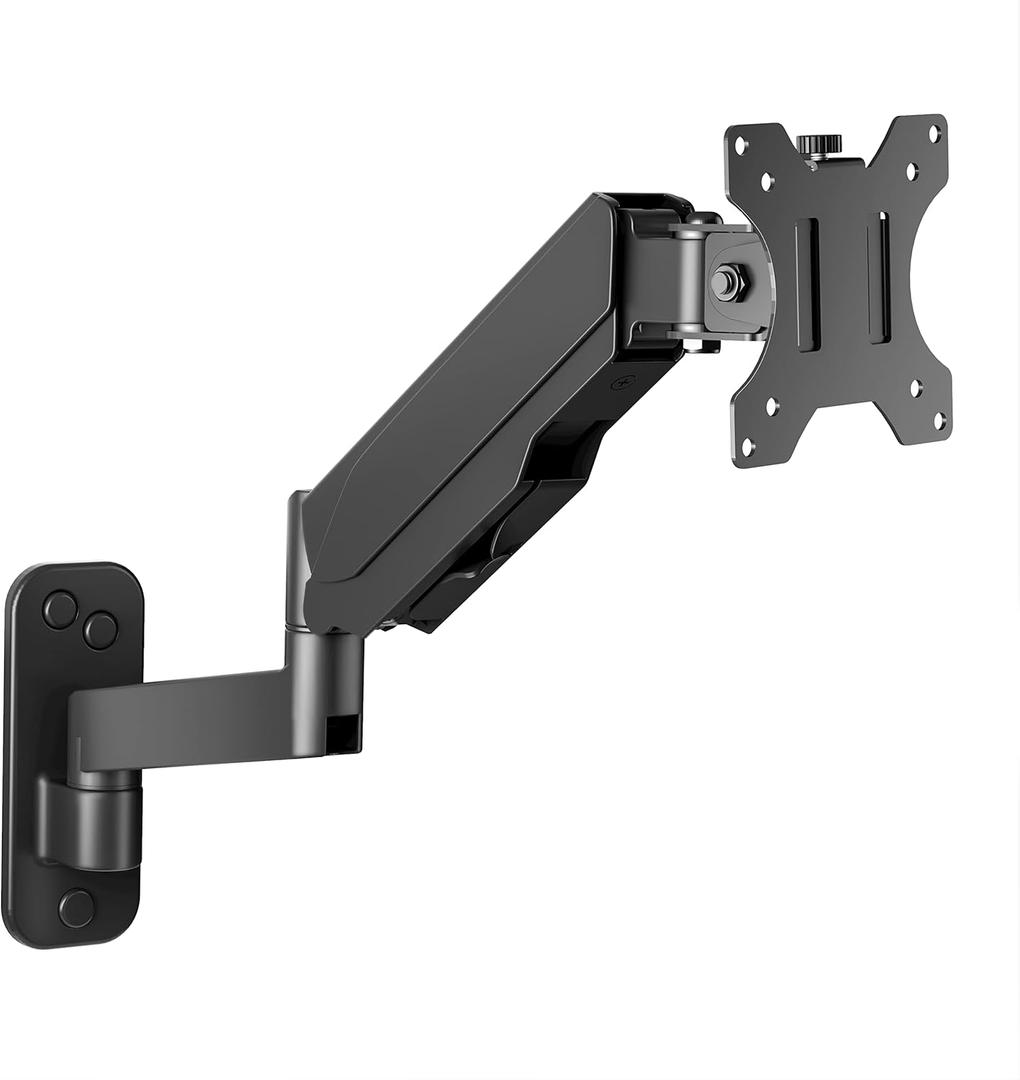 Monitor Wall Mount for 17-32 inch Flat/Curved Screen, Computer Monitor Wall Mount Arm Holds up to 17.6lbs, Tilt, VESA 75x75/100x100 mm