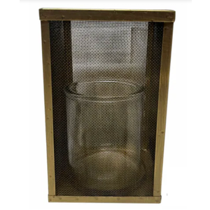 HD 10 in Metal Candleholder W/Glass