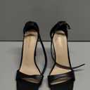 GENSHUO High Heeled Sandals for Women One Strap Heels with Square Open Toe 4 Inch Stiletto Ankle Strap Shoes Elegant Sexy Dress Wedding Party (8, Solid Black)