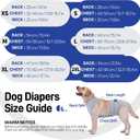 BRKURLEG Female Dog Diapers with Suspender, Washable & Reusable Fixed Diapers for Dogs in Heat, Incontinence & Special Needs, Adjustable Doggie Diaper for Small Medium Large Dogs, Grey M