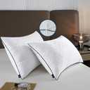 Bed Pillows for Sleeping Standard Size 2 PacksUltra Soft Fluffy Premium Soft Down Alternative Fill Set of 2 for Back,Zipper Opening Design,can add and Remove Filler According to Your Needs