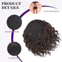 Isaic Ponytail Extension 8 Inch Short Wavy Curly Ponytails Drawstring Ponytail for Black Women Dark Brown Pony Tails Hair Extensions Synthetic Hairpiece for Daily Use