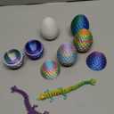 6PCS 3D Printed Dragon Eggs with Dragon Inside, Easter Basket Stuffers Mini Mystery Crystal Egg Fidget Toy, Surprise 3D Printed Animals Toy