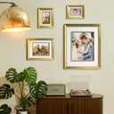 Yaetm 16x20 Gold Picture Frame with Decorative Inner Frame & Tempered Glass, Display 11x14 Photos with Mat on Wall - Portrait or Landscape - Ideal for Office & Home Dcor (Gold, Single)