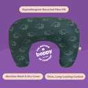 Boppy Nursing Pillow - Firm, Ergonomic U-Shaped Bottle and Breastfeeding Pillow with High Lift for Comfort and Support, Spacious Surface - Forest Green Dinos