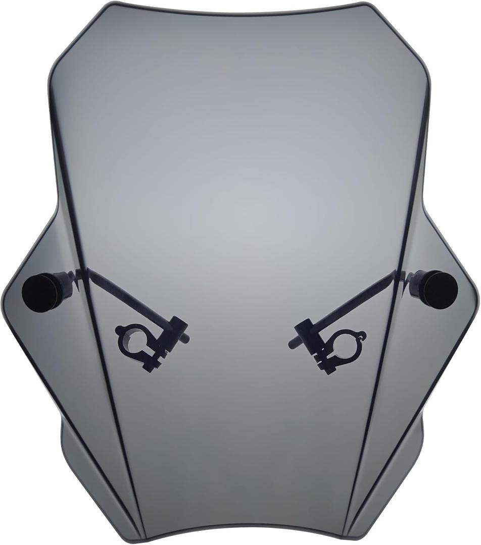 FATECIM 15.5" Smoke Motorcycle Windscreen Windshield Motorbike Wind Deflector Flyscreen Universal for Harley Davidson Honda Kawasaki Suzuki Triumph Yamaha Indian Victory with 7/8" or 1" Handlebars