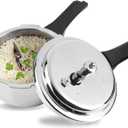 Vinod Platinum Triply Stainless Steel Outer Lid Pressure Cooker 1.5 Litre/Gasket Release System/Induction and Gas Base Cooker/ISI Certified- Silver (1.6 Quarts)