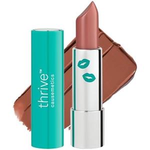 Thrive Causemetics Impact-FULL Smoothing Lipstick, Moisturizing Lip Makeup Essential with Vitamin E, Lightweight Creamy Lipstick for Women, Long Lasting, Vegan, Shade Ruth (Peach Taupe)