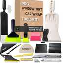 Window Tint Tools kit Vinyl Wrap Tool for Car Tinting Windshield Back Window Squeegee Bulldozer Squeegee Scrubber Paddle Rubber for Car Wrapping PPF Film Installation Auto Tint Kit Professional