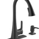 KOHLER R26281-SD-BL Maxton Touchless Pull-Down Kitchen Faucet with soap/Lotion Dispenser, Matte Black
