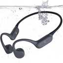 Bone Conduction Headphones IPX8 Waterproof Swimming Headphones Open Ear Headphones with MP3 Mode 32GB Memory 8H Playtime Bluetooth 5.4 Ear Buds Secure Fit for Running and Fitness (Gray)