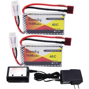 Blomiky 2 Pack 11.1V 1500mAh 35C Lipo Battery with T Plug for RC Airplane, RC Helicopter, RC Car Truck, RC Boat and Quadcopter Drone 11.1V 1500mAh T 2 Blomiky 2 Pack 11.1V 1500mAh 35C Lipo Battery with T Plug for RC Airplane, RC Helicopter, RC Car Truck, RC Boat and Quadcopter Drone 11.1V 1500mAh T 2