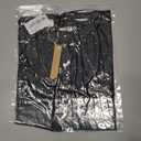 Womens Short Sleeve T Shirts Pleated Dressy Casual Crewneck Loose Fit Tee Trendy Summer Tops Blouses 2025 (Black, M)