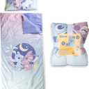 Jay Franco Kids Slumber Bag and Pillow - 54 x 27 Inch Comfy Indoor Sleeping Bag for School and Sleepovers, 2 Piece Set, Multi - Lilo & Stitch