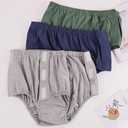 3 Pack Cotton Post Surgery Underwear for Women, Disabled Adaptive, Tear Away Briefs, Reusable Incontinence Underpants