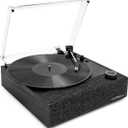 Victrola Eastwood II Record Player with Speakers Bluetooth 5.1 and Vinyl Stream Technology, Vintage Style 3-Speed Vinyl Player, Audio Technica AT-3600LA Cartridge (Black)