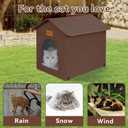 Outdoor Cat House for Shelter Feral Cat, Outside Waterproof Cat House for Outdoor/Indoor Cats, Insulated Cat Bed for All Seasons with Cozy Cushion (Brown, Zip Style)